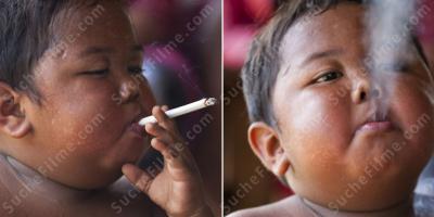 Kind raucht Zigarette filme